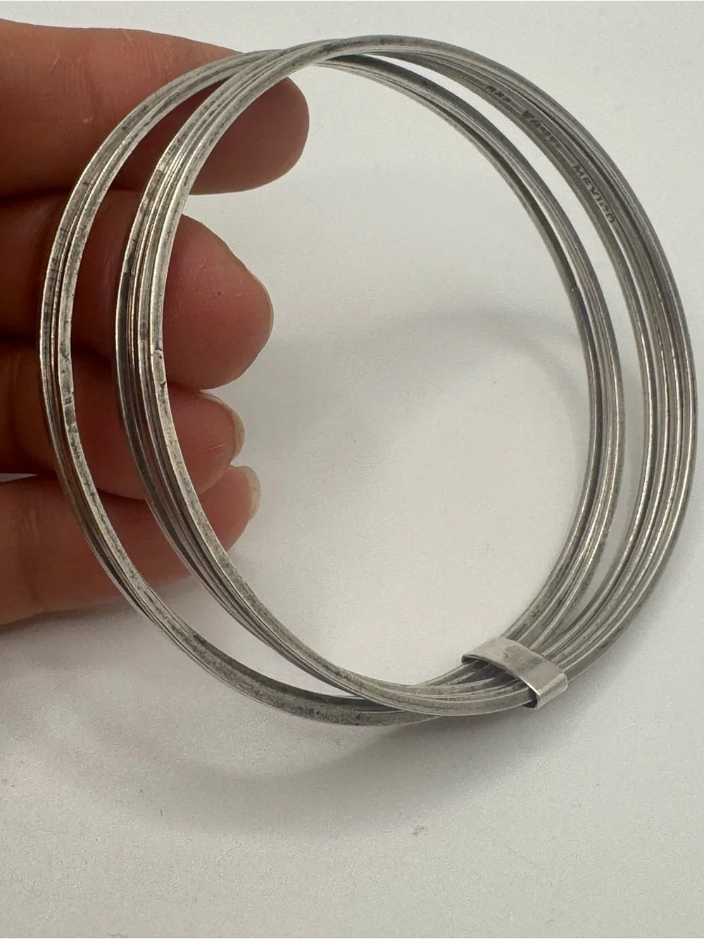 Vintage Taxco 925 Silver Multi Band Bangle Bracelet